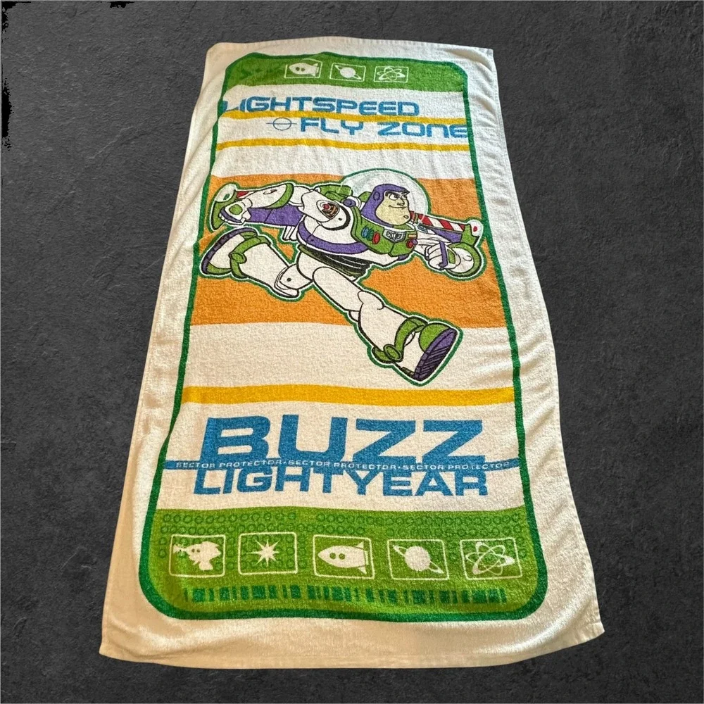 Vintage‎ Y2K Disney Buzz Lightyear Toy Story Beach Towel Lightspeed EUC